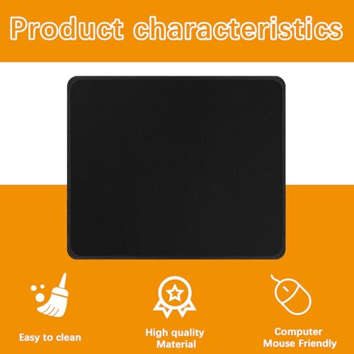 Anpuimult 12 PCS Black Mouse pad Bulk with Stitched Edge,10.2x8.3inches 3mm Thickness Premium Textured Non-Slip Rubber Base Washable for Office and Home Use - Image 5