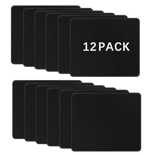Anpuimult 12 PCS Black Mouse pad Bulk with Stitched Edge,10.2x8.3inches 3mm Thickness Premium Textured Non-Slip Rubber Base Washable for Office and Home Use - Image 1