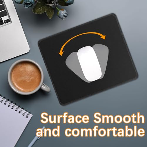 Anpuimult 12 PCS Black Mouse pad Bulk with Stitched Edge,10.2x8.3inches 3mm Thickness Premium Textured Non-Slip Rubber Base Washable for Office and Home Use - Image 4
