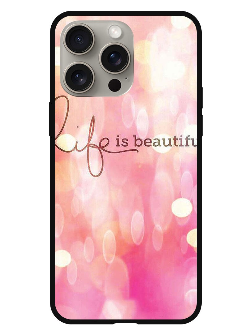 Theodor Protective Case Anti Scratch Shock Proof Bumper Cover For iPhone 15 Pro Life Is Beautiful - Image 1