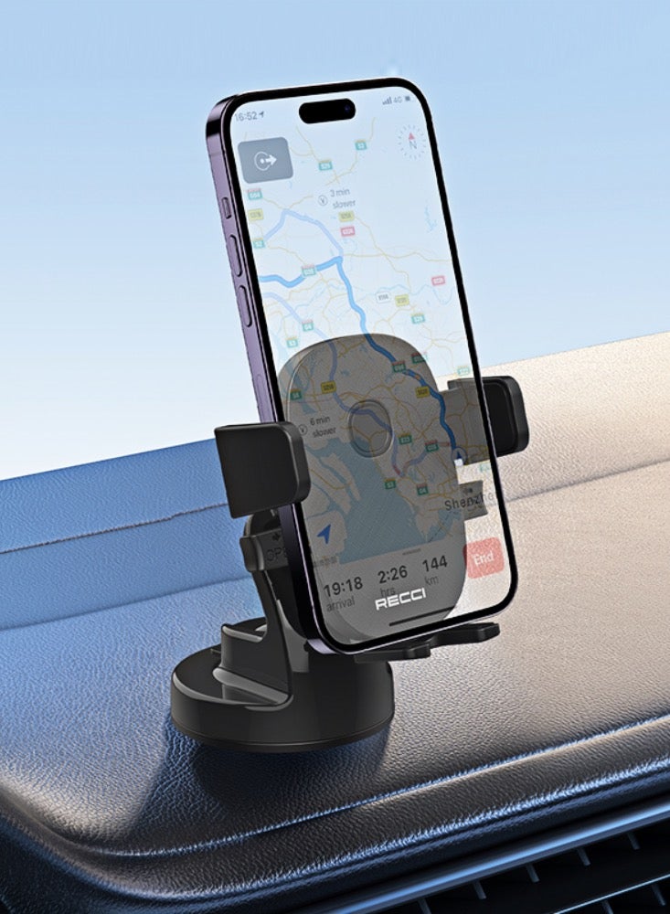 360° Rotation Car Phone Holder for Dashboard Automatic Clamping Mobile Holder for Car Silicone Stable Scratch Resistant One Handed Operation Car Mount for iPhone15 16 Samsung Galaxy Huawei Xiaomi
