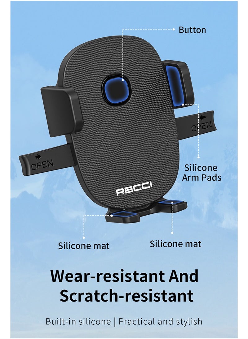 Recci Car Phone Holder Mount 360° Rotation for Dashboard Automatic Clamping and Built in Silicone Stable Scratch Resistant One Handed Operation Car Mount for iPhone15 16 Samsung Galaxy Huawei Xiaomi  - Image 5