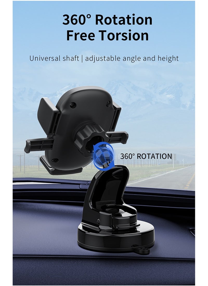 Recci Car Phone Holder Mount 360° Rotation for Dashboard Automatic Clamping and Built in Silicone Stable Scratch Resistant One Handed Operation Car Mount for iPhone15 16 Samsung Galaxy Huawei Xiaomi  - Image 4