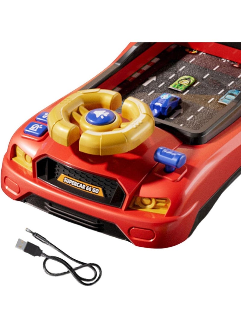 Steering Wheel Game Toys for Kids Simulated Driving Racing Car Game with Musical Interactive Educational Learning Racing Desktop Game Sensory Toy for Young Children (Racing)  - Image 3