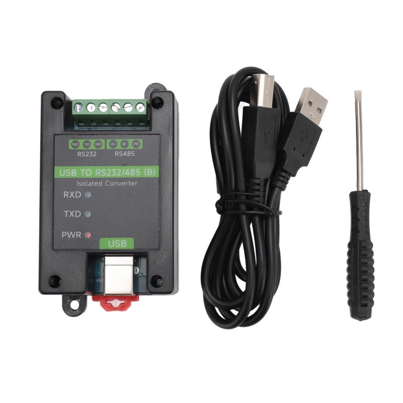 ويف شير محول USB إلى RS232 RS485 FT232RNL معزول محول تسلسلي صناعي للتركيب على حامل DIN - محمي من اندفاع التيار وعزل إشارة مستقر لأنظمة Windows و OS X و Linux و Android - Image 1