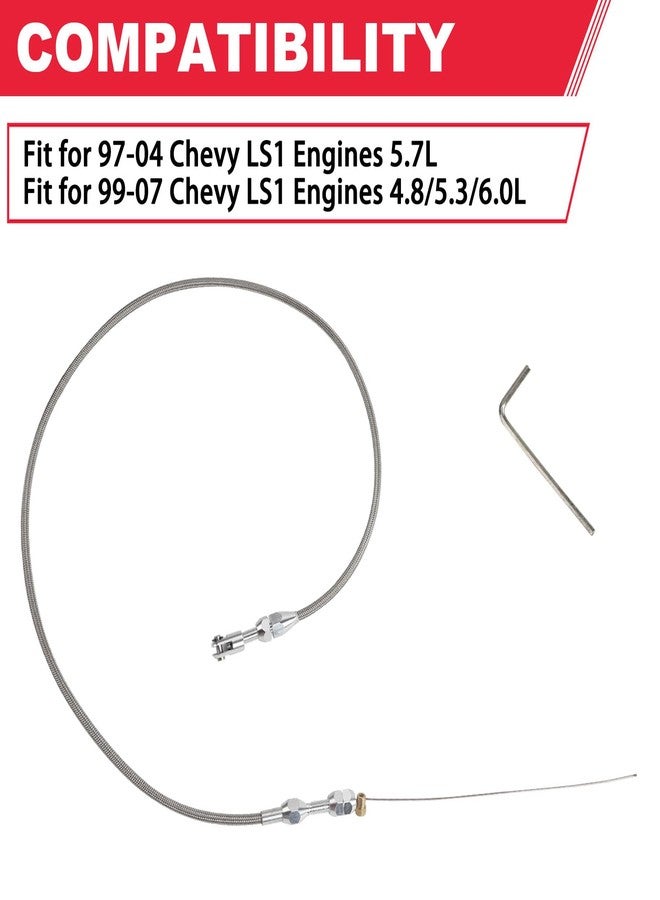 Fitede LS1 Throttle Cable Kit 36" Long Fits for 97-07 Chevy LS1 Engine 4.8L 5.3L 5.7L 6.0L,LS Swap Throttle Cable Repair Kit Accelerator Cable Stainless Steel Braided - Image 2