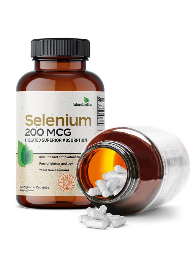 Selenium 200 Mcg Selenium Amino Acid Complex Essential Trace Mineral With Superior Absorption Non Gmo 250 Capsules
