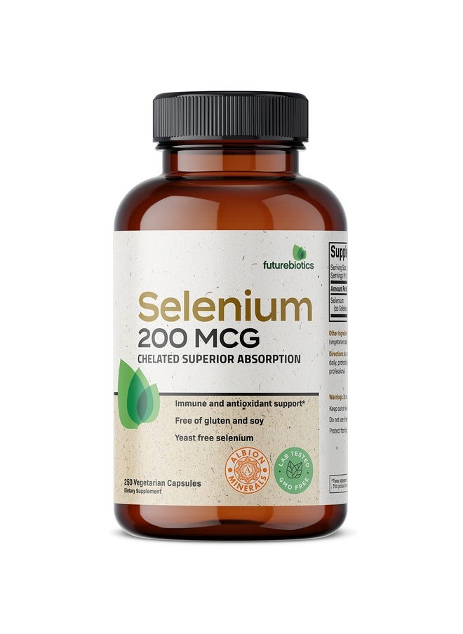 Selenium 200 Mcg Selenium Amino Acid Complex Essential Trace Mineral With Superior Absorption Non Gmo 250 Capsules