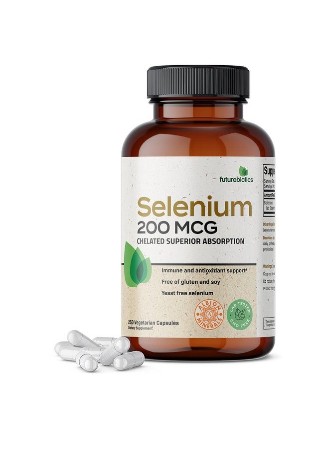 Selenium 200 Mcg Selenium Amino Acid Complex Essential Trace Mineral With Superior Absorption Non Gmo 250 Capsules