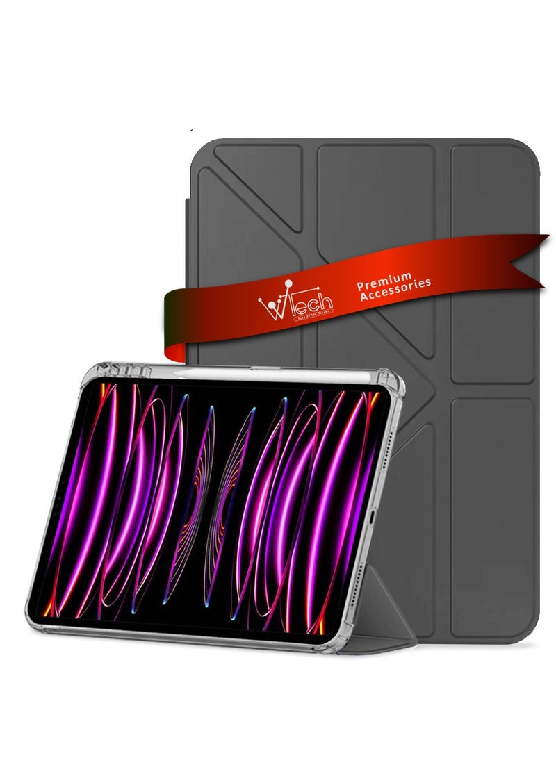 Wtech Symmetry 360 Smart Folio Series Auto Awake/Auto Sleep Leather Texture Case Cover For Apple iPad Pro 12.9 5G 2022 6th Generation 12.9 Inch Black - Image 1