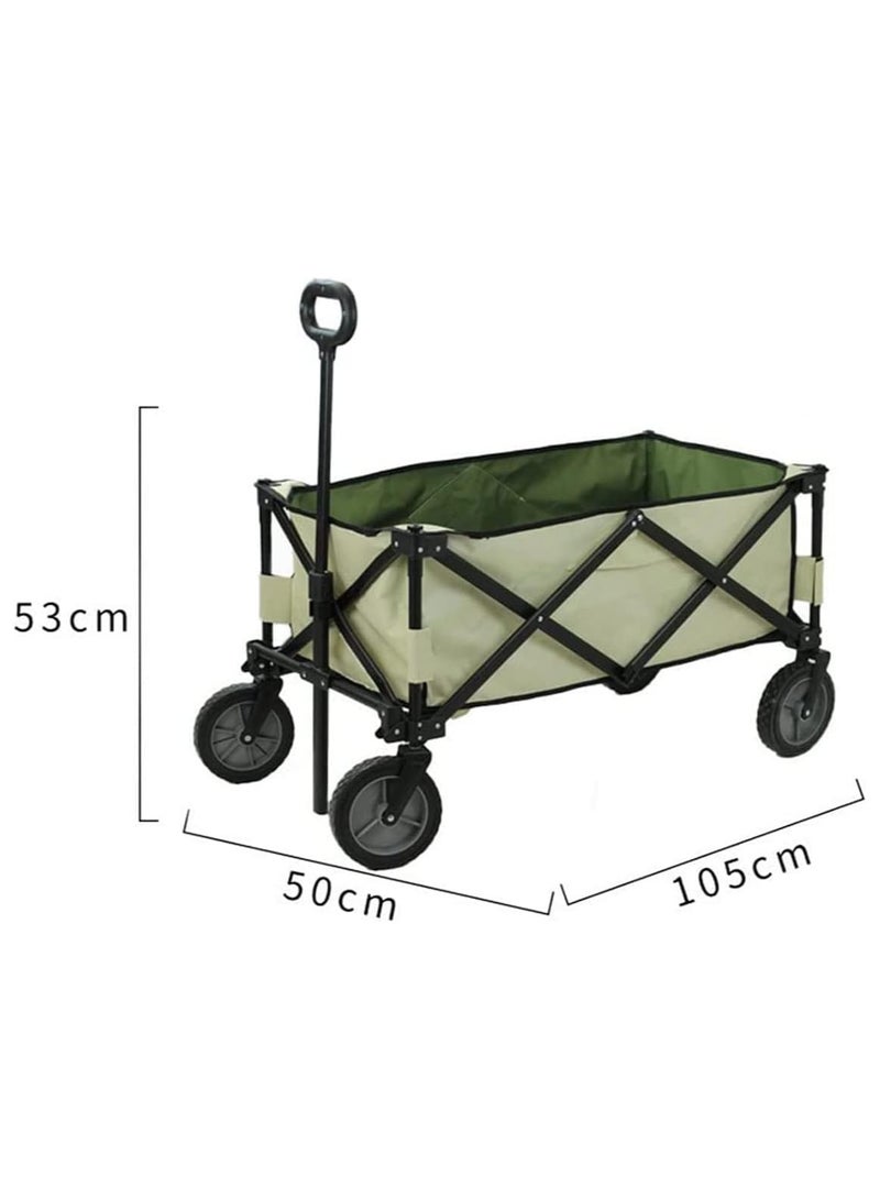 Heavy Duty Folding Beach Wagon, Collapsible Camping Cart with Wide Tires – Portable Hand Wagon for Garden, Yard, Shopping, and Beach Trips Color( Blue, Red, Green) - Image 3
