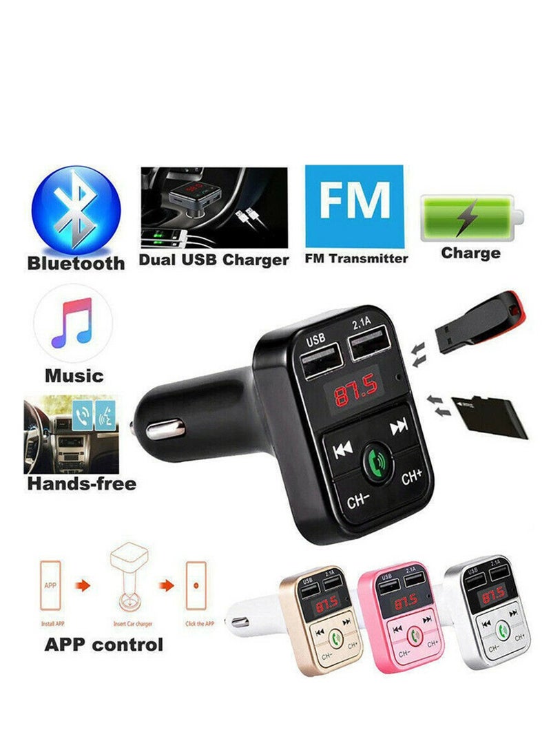 مشغل بلوتوث للسيارة بدون استخدام اليدين، معدل صوت للسيارة، راديو FM لاسلكي بدون استخدام اليدين مع شحن USB تلقائي، مشغل MP3 للسيارة - Image 4