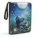 VEELAM 4 Pocket Trading Card Binders for 400 Cards Cartoon Forest Night Moon Butterfly Pattern - Image 3