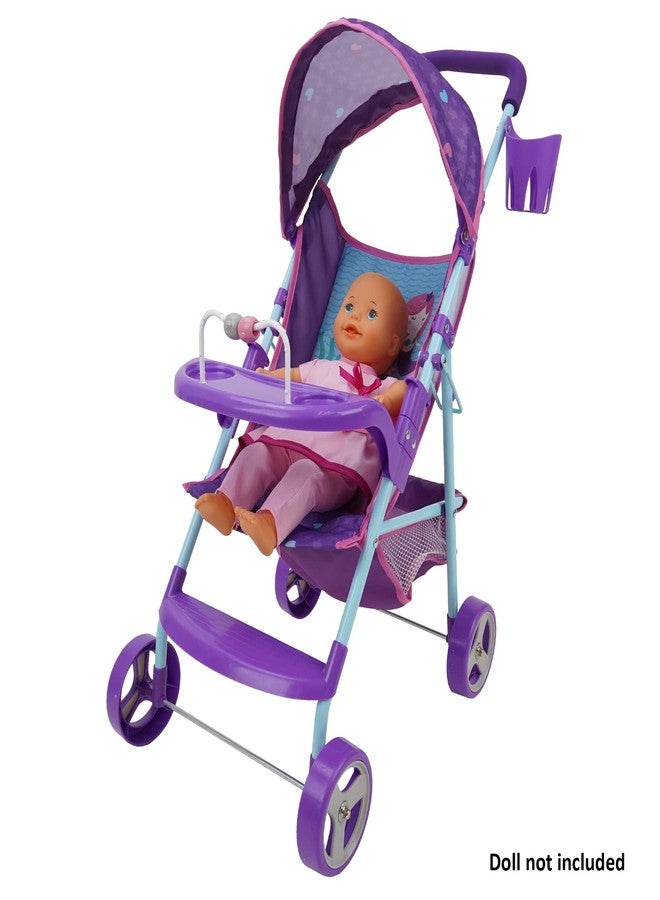 509 Crew 509: Mermaid Doll Travel System Stroller - Kids Pretend Play Stroller Set, Includes Shopping Basket, Retractable Canopy, Child Tray & Removable Car Seat, Ages 3+ (T716028) - Image 5