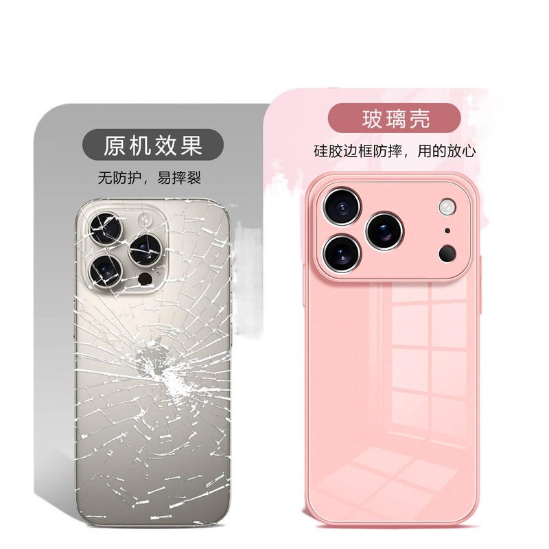 غطاء واقي بGlass لـ iPhone 13 باللون Antique White مع حماية من السقوط ومقاومة بصمات الأصابع مع مقاوم للصدمات مع تغطية كاملة سهل التخزين عملي للاستخدام المتكرر للحمل اليومي - Image 3