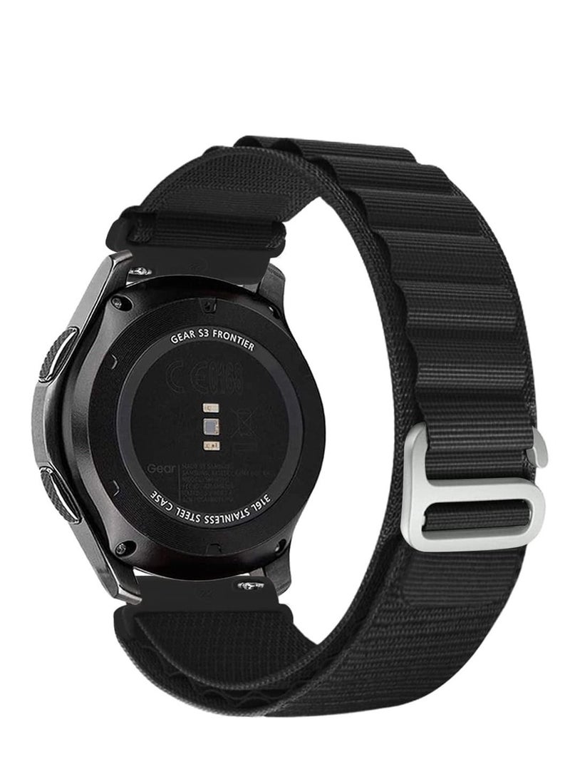 Watch Alpine Loop Compatible with Huawei Watch GT3 - GT2 Pro - GT2E, 22mm Durable Sport Nylon Strap with Titanium G Hook Black  - Image 1