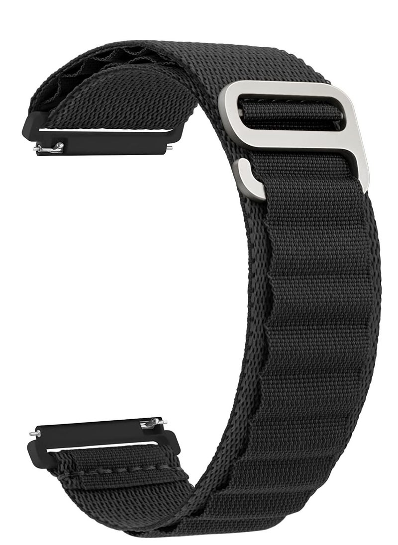 Watch Alpine Loop Compatible with Huawei Watch GT3 - GT2 Pro - GT2E, 22mm Durable Sport Nylon Strap with Titanium G Hook Black  - Image 2