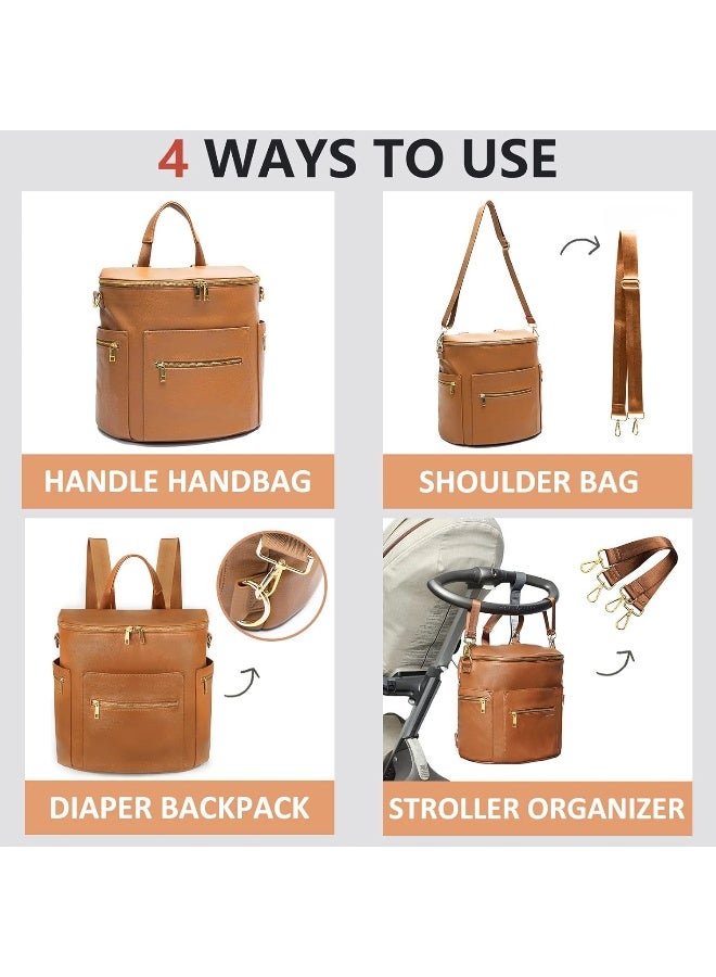 MF Store Leather Diaper Bag Backpack - Image 5