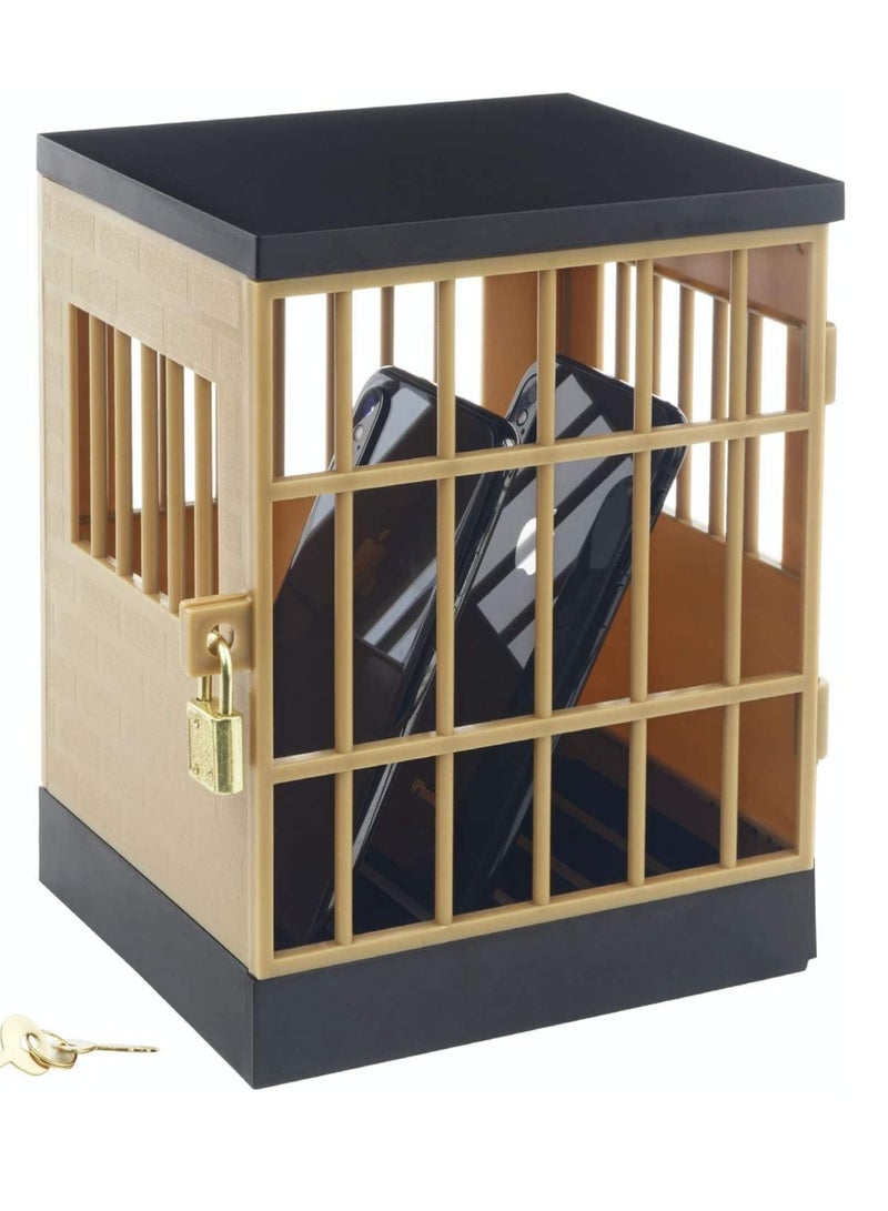 erorex Cell Phone Jail Lock Box Gold Mobile Phones Prison Bracket Storage Box Lockable Cage For Classroom Family Time Party - Image 1