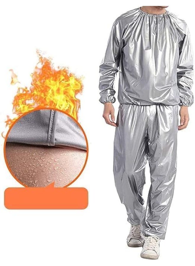 Sauna Suit Top and Bottom Set for Men and Women, PVC Sweat Suit for Training, Running and Fitness - Image 4