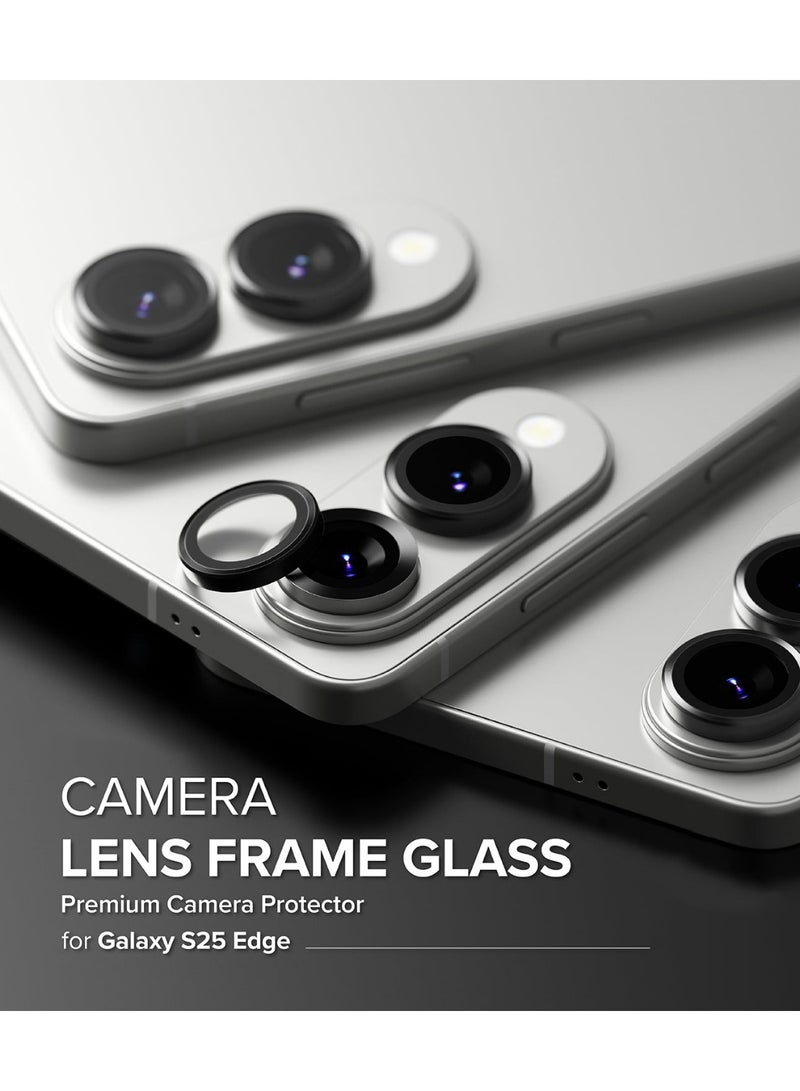 Samsung Galaxy S25 Edge Lens Protector, Sapphire Glass, Anti-Scratch, Anti-Reflection, Case-Friendly Titanium Black Protection - Image 2