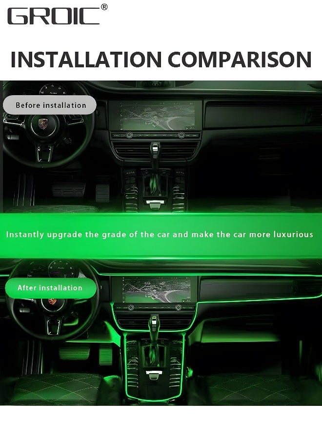 GROIC Neon Glowing LED Strip Lights, Wire Interior Car EL Wire 5m USB 5V Power Supply, Glowing Strobing Electroluminescent Wire Lights for Car Decorations (Fluorescent Green)  - Image 2