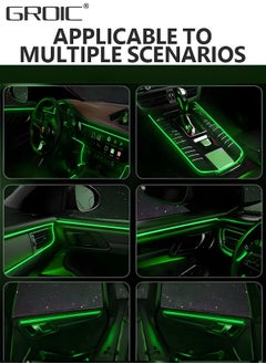 GROIC Neon Glowing LED Strip Lights, Wire Interior Car EL Wire 5m USB 5V Power Supply, Glowing Strobing Electroluminescent Wire Lights for Car Decorations (Fluorescent Green)  - Image 3