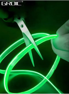 GROIC Neon Glowing LED Strip Lights, Wire Interior Car EL Wire 5m USB 5V Power Supply, Glowing Strobing Electroluminescent Wire Lights for Car Decorations (Fluorescent Green)  - Image 5