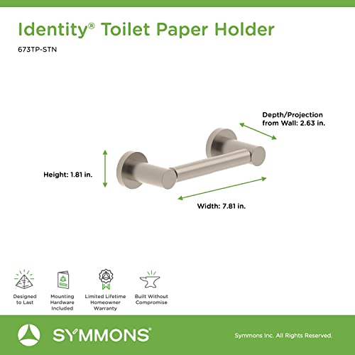 Symmons 673TPSTN Identity WallMounted Toilet Paper Holder in Satin Nickel - Image 3