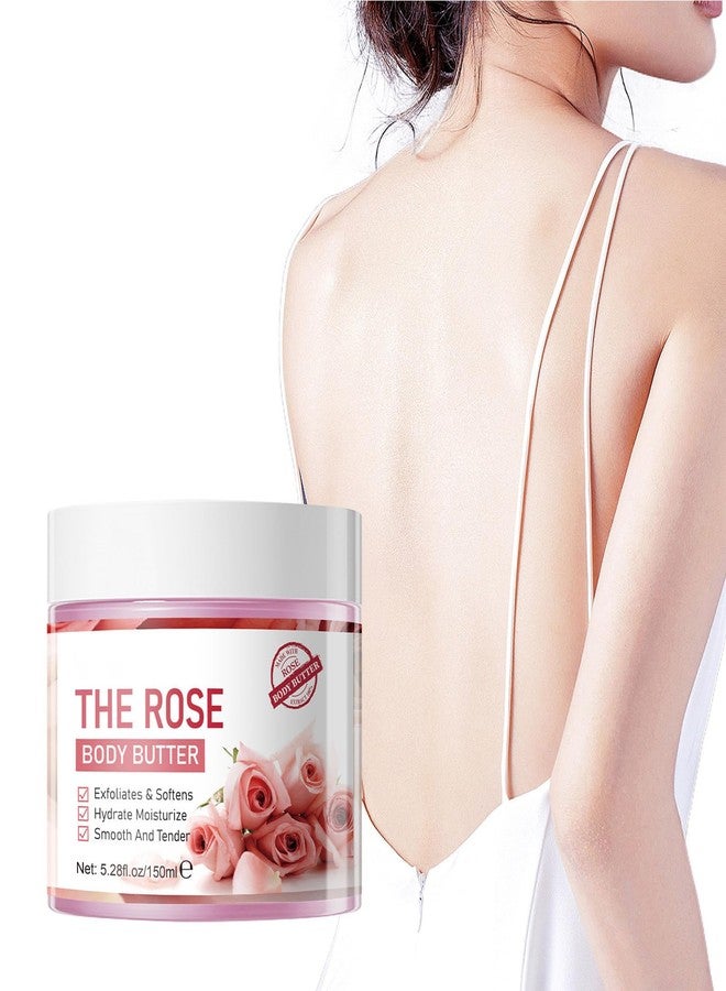 Grospe Rose Body Butter for Dry Skin,with Natural Rose Oil,Exfoliates & Softens,Hydrate Moisturize Smooth And Tender - 5.28 FL OZ - Image 2