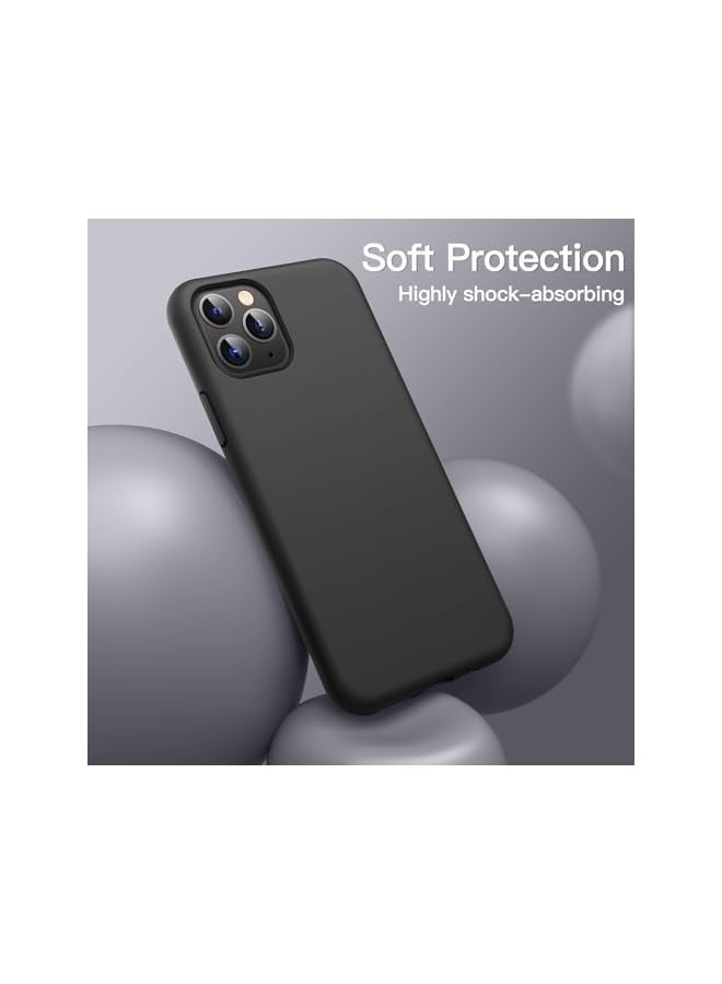 Jetech Silicone Case for iPhone 11 Pro 5.8-Inch, Silky-Soft Touch Full-Body Protective Phone Case, Shockproof Cover with Microfiber Lining (Black) - Image 3