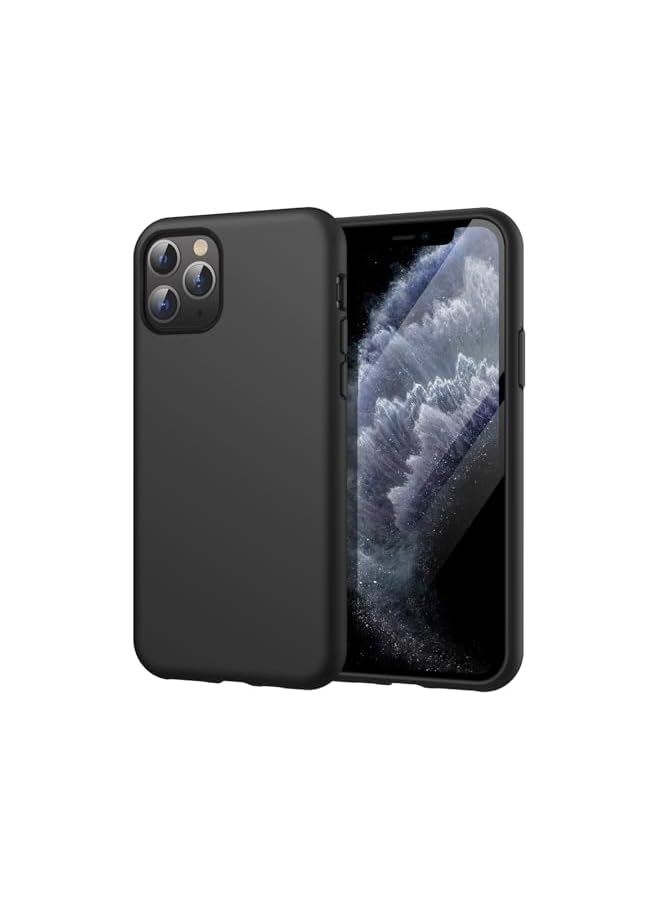 Jetech Silicone Case for iPhone 11 Pro 5.8-Inch, Silky-Soft Touch Full-Body Protective Phone Case, Shockproof Cover with Microfiber Lining (Black) - Image 1