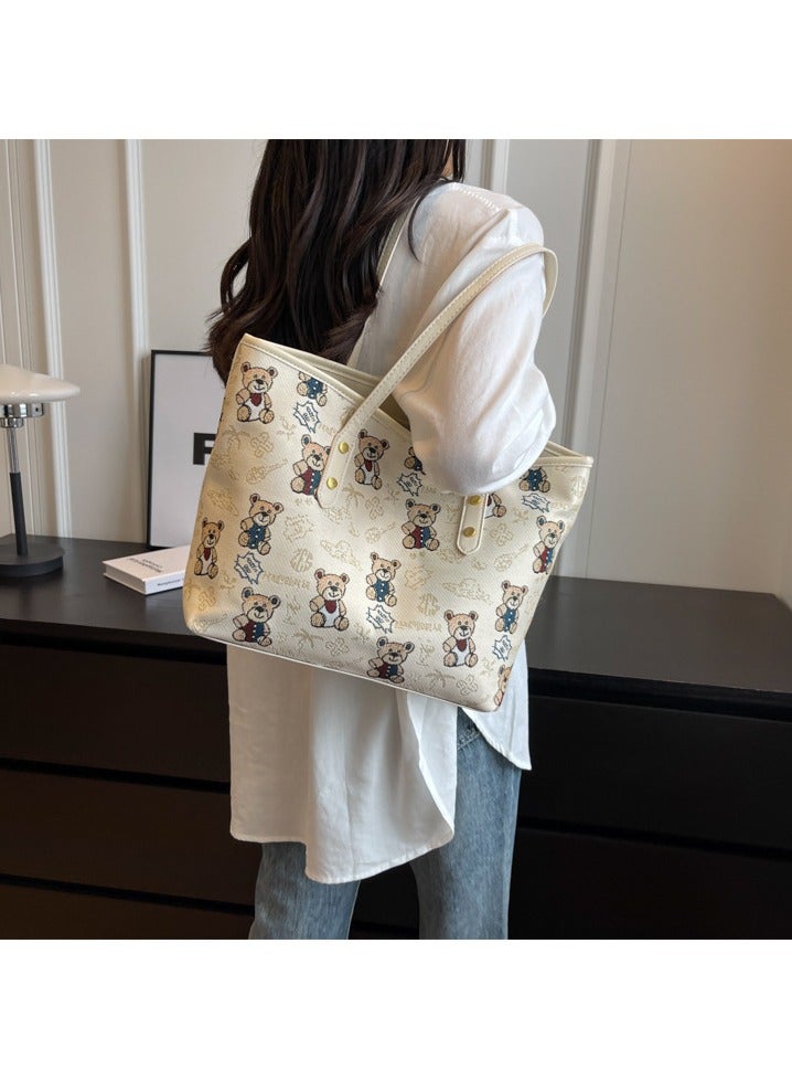 Teddy Bear Printed Tote Bag Fabric Shoulder Bag Handbag Women's Bag  - Image 2