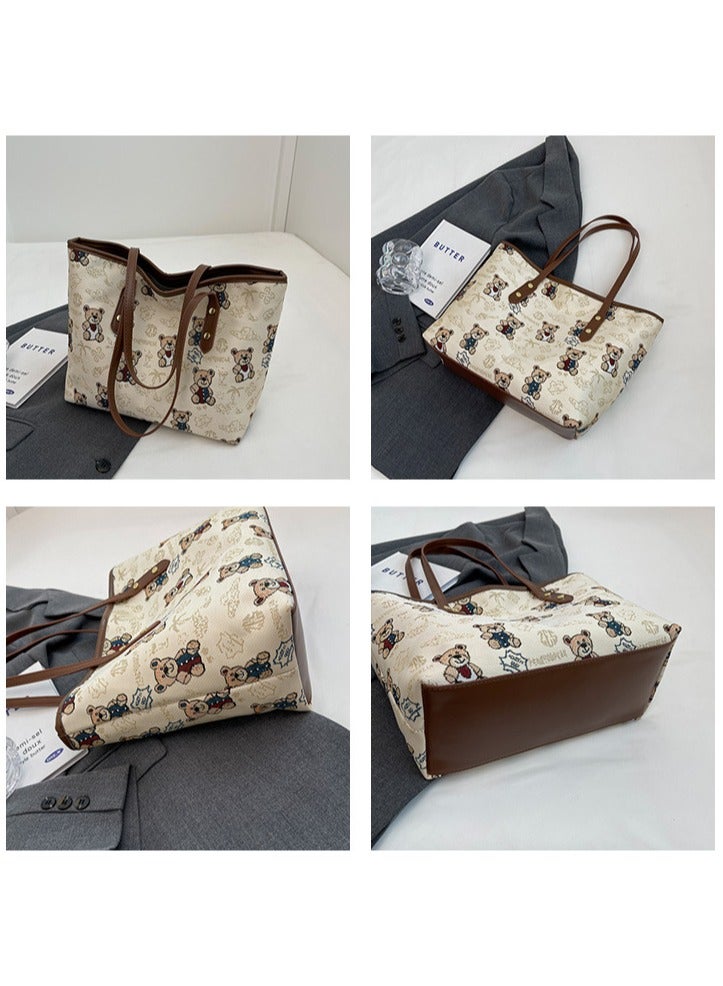 Teddy Bear Printed Tote Bag Fabric Shoulder Bag Handbag Women's Bag  - Image 4