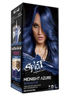 SPLAT Midnight Azure Semipermanent Blue Hair Color Kit No Bleach Vegan Cruelty Free  - Image 3