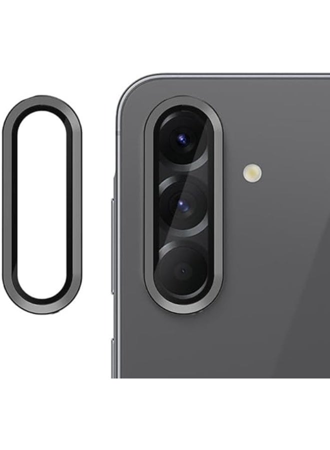 واقي عدسة كاميرا لهاتف سامسونج جالاكسي A17، بتصميم حلقة معدنية، وغطاء شاشة من الزجاج المقسّى، وحماية كاملة (أسود) - Image 5