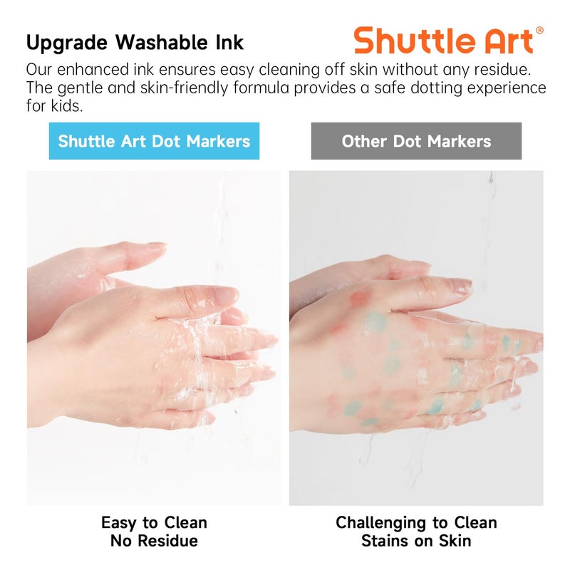 Shuttle Art Dot Markers, 40 Colors Washable for Toddlers with Free Activity Book, Bingo Daubers Supplies for Kids Preschool Children, Non Toxic Water-Based Dot Art Markers - Image 5