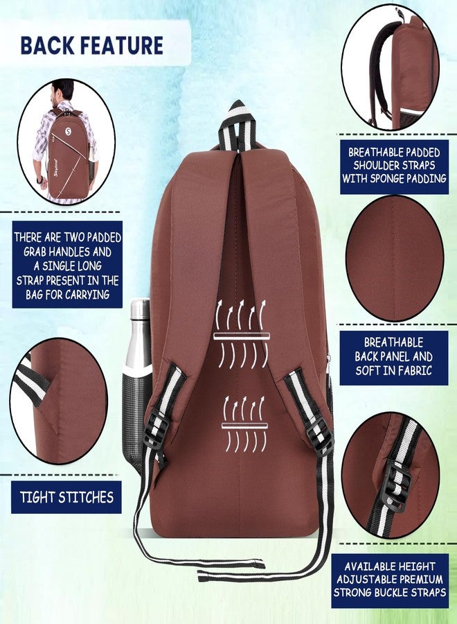35L Travel and Office Laptop Backpack for Men and Women (BROWN) - Image 3