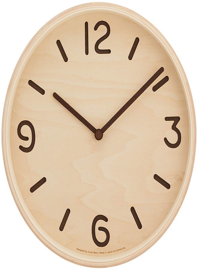LEMNOS Remnos Thomson LC10-26 NT Lemnos Wall Clock, Analog, Natural Colored Wood Fabric, Natural φ254×d51mm - Image 1