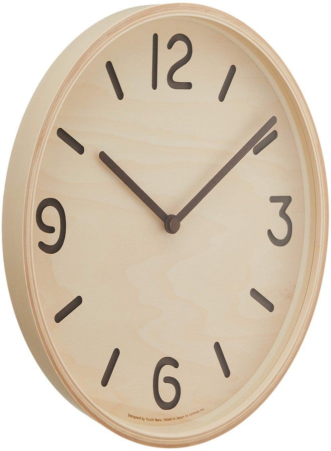 LEMNOS Remnos Thomson LC10-26 NT Lemnos Wall Clock, Analog, Natural Colored Wood Fabric, Natural φ254×d51mm - Image 3