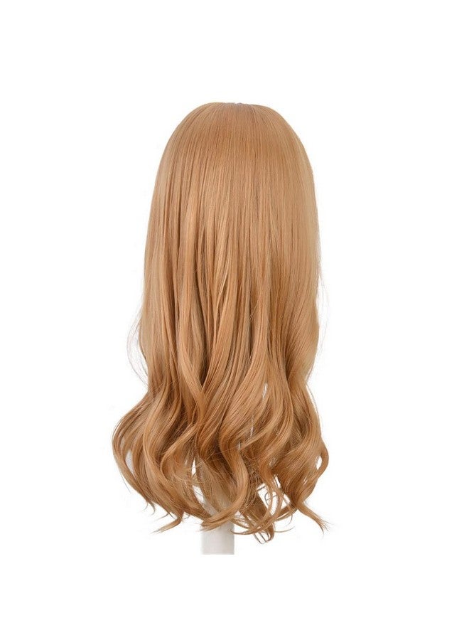 SiYi Iyi Little Girl Brown Wavy Curly Wig Middle Part Bangs Role Play Blonde Wig Festival And Party Play Wig - Image 4