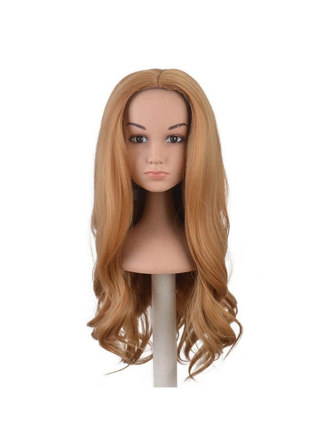 SiYi Iyi Little Girl Brown Wavy Curly Wig Middle Part Bangs Role Play Blonde Wig Festival And Party Play Wig - Image 2