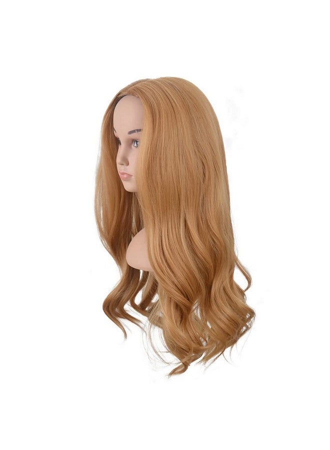 SiYi Iyi Little Girl Brown Wavy Curly Wig Middle Part Bangs Role Play Blonde Wig Festival And Party Play Wig - Image 3
