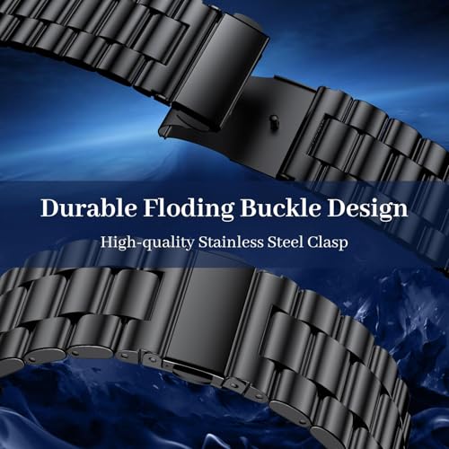 PanPinnacle Stainless Steel Band Compatible with Galaxy Watch ultra 2/1 Bands 47mm (2025/2024),No Gap Business Metal Replacement Strap for Men Samsung Galaxy watch 8/7 Ultra Band (Black) - Image 3
