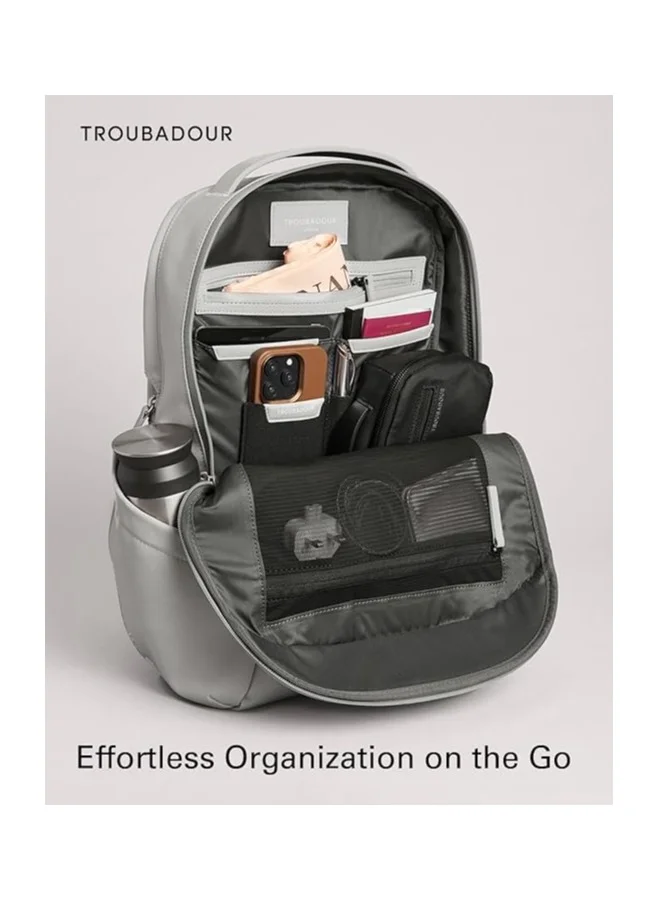 Troubadour Troubadour Apex Compact Backpack Premium Vegan, Waterproof Material - Laptop Sleeve, Comfort Straps - Scree