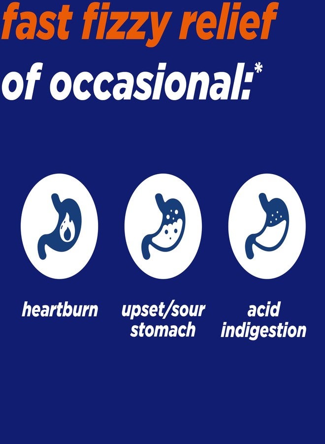 Alka-Seltzer Fizzy Melts, Dissolve on Tongue, No Water Needed, On-The-Go Dietary Supplement Antacid Tablets, for Relief of Occasional Heartburn and Acid Indigestion*, Orange Flavor, 64 Count - Image 3