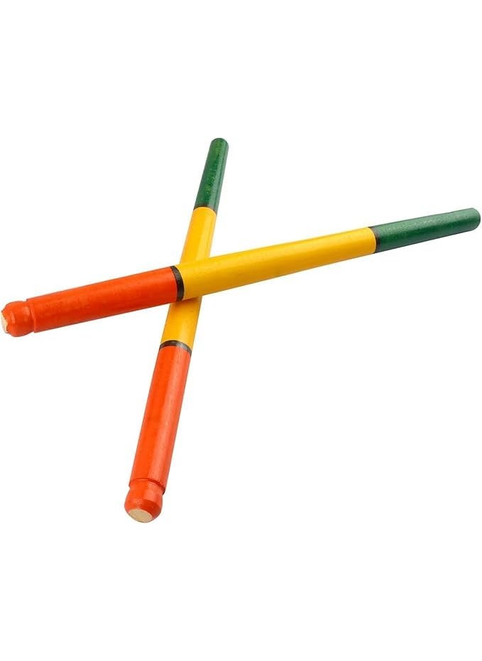 Generic JAGMOOLYA Products Wooden Multicolor Dandiya Sticks for Navratri Garba Dance Multicolor Traditional Dandiya Stick for Garba Night Pack of Pair 1  - Image 1