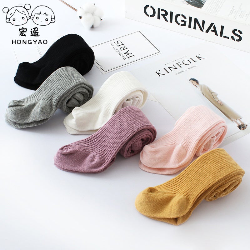 Children'S Pantyhose Class A Double Needle Wide High Waist High Elastic Baby Baby Big Pp Footless Pantyhose - Image 1