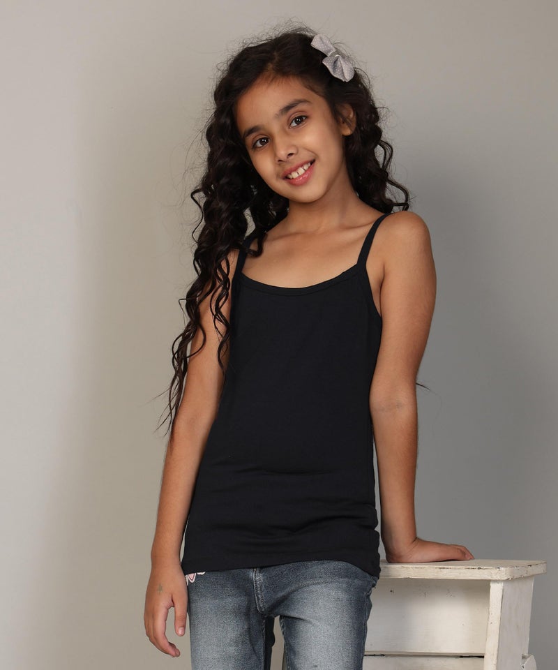 KYDA KIDS® Girl's Cotton Inner Camisoles | Undershirt Vest with Regular Strap | Soft & Stretchy Slips -(Pack of 3) - Image 4