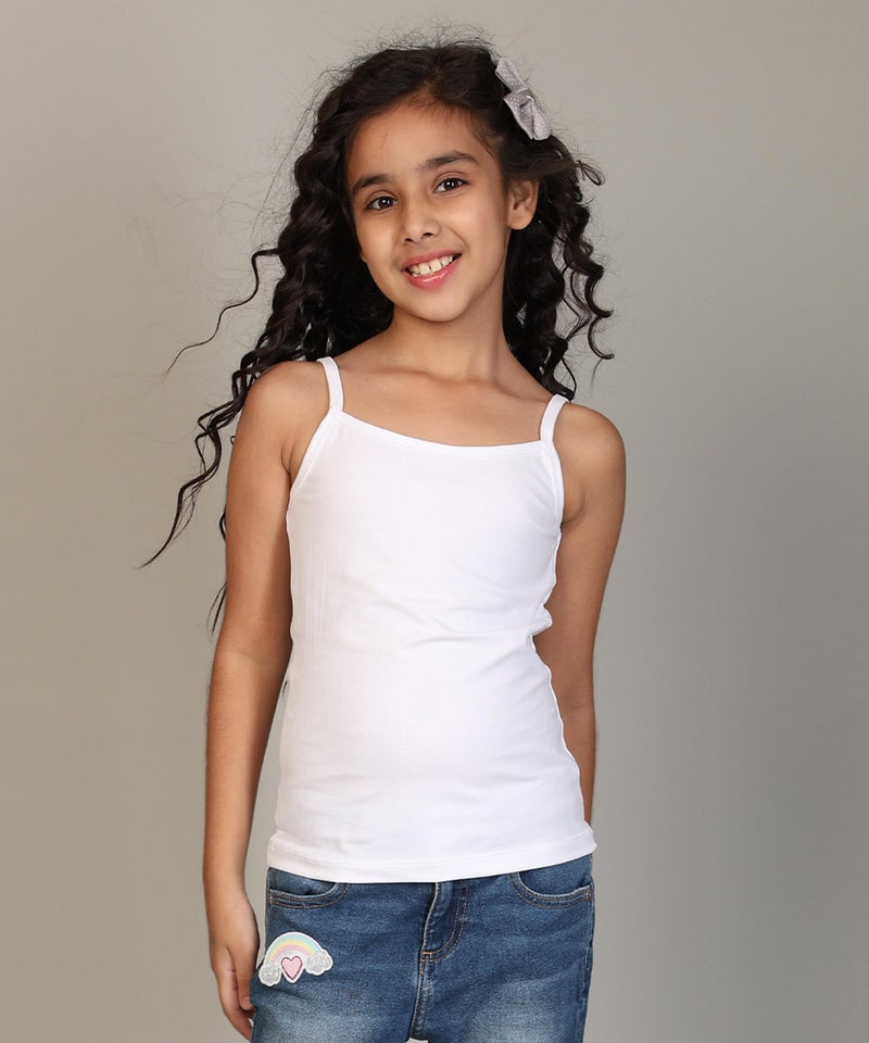 KYDA KIDS® Girl's Cotton Inner Camisoles | Undershirt Vest with Regular Strap | Soft & Stretchy Slips -(Pack of 3) - Image 3